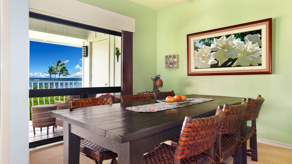 Poipu Sands at Poipu Kai Resort #525 - Ocean View Dining Room & View - Parrish Kauai