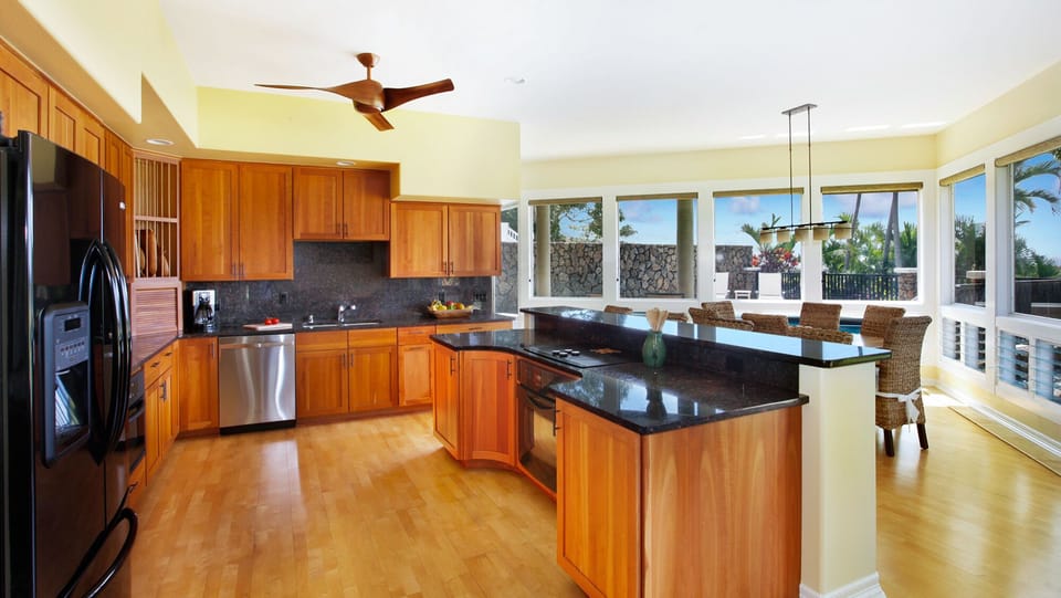 Moku Hale at Kiahuna - Fully Equipped Kitchen & Dining View - Parrish Kauai