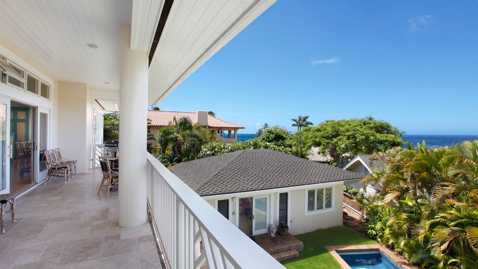 Hale Aloha Kai at Whalers Cove - Ocean View Upper Lanai - Parrish Kauai