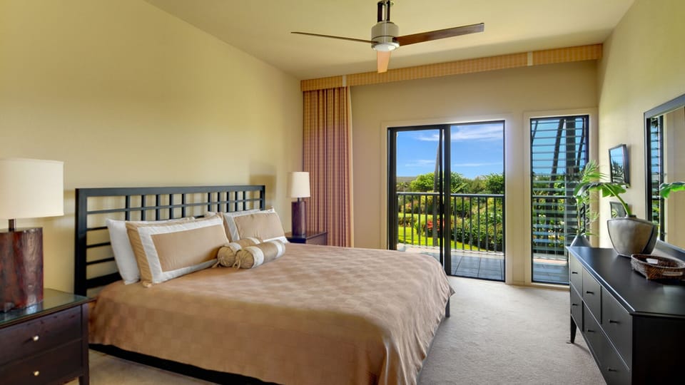 Poipu Sands at Poipu Kai Resort #224 - Master Bedroom Suite & Lanai View - Parrish Kauai