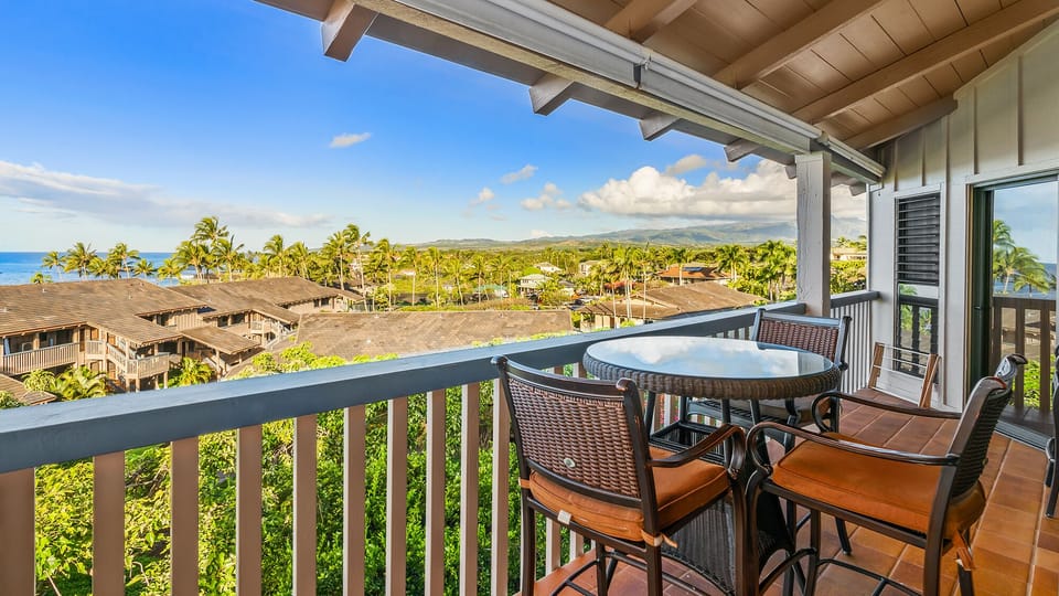 Nihi Kai Villas at Poipu #820 - Ocean & Mountain View Dining Lanai - Parrish Kauai