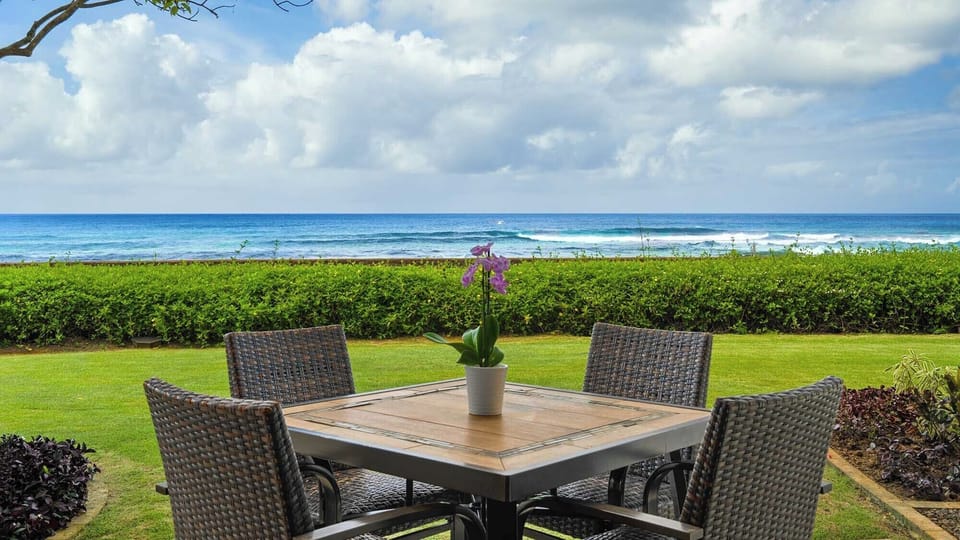 Poipu Kapili Resort #55 - Oceanfront Dining Lanai - Parrish Kauai
