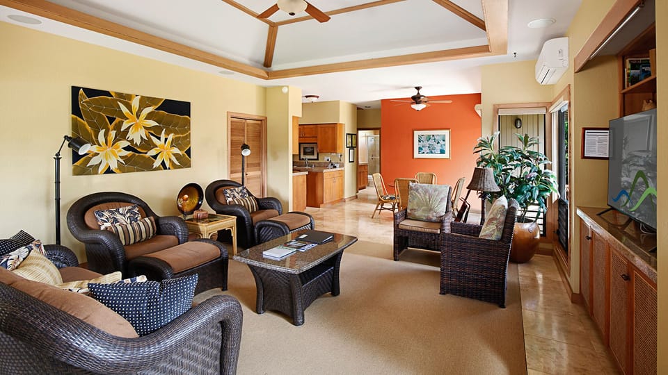 Maikalani at Poipu Kai Resort - Living Room - Parrish Kauai