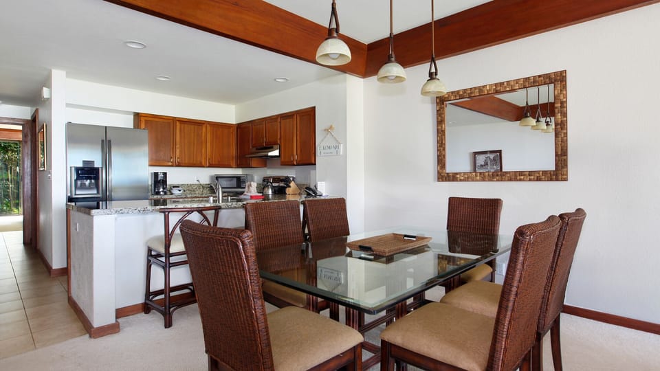 Poipu Kapili Resort #23 - Dining Room & Kitchen - Parrish Kauai