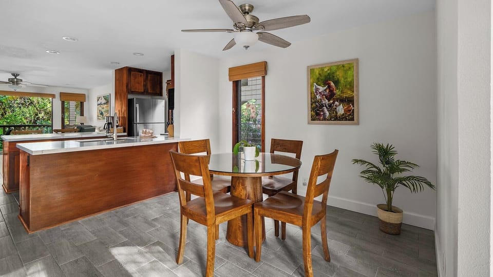 Waikomo Stream Villas #420 - Dining Room & Kitchen - Parrish Kauai