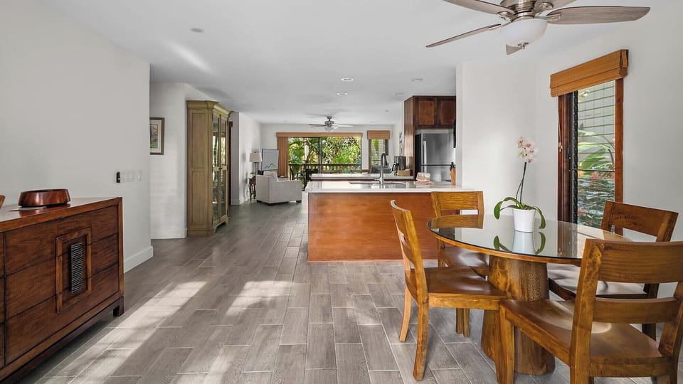 Waikomo Stream Villas #420 - Dining Room & Living Great Room - Parrish Kauai