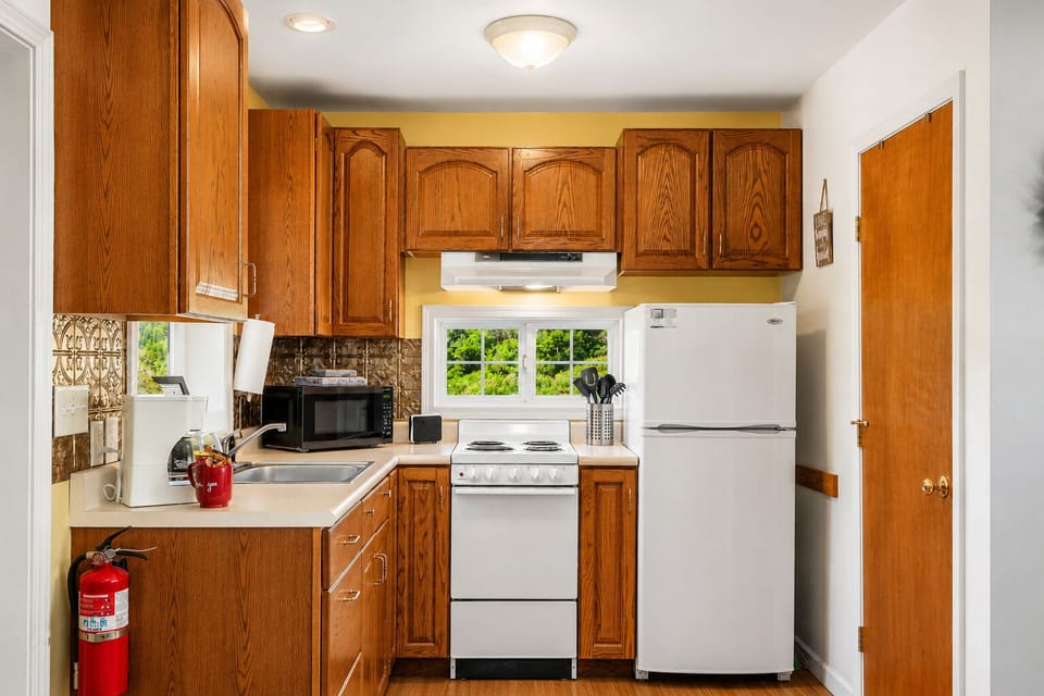 Kitchenette for your stay includes everything but a dishwasher