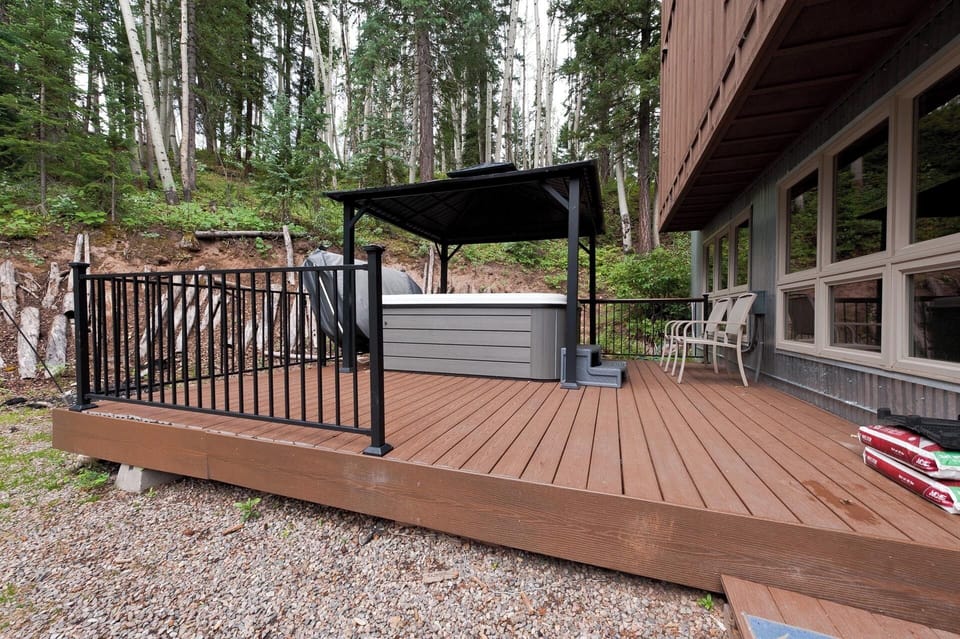 Covered private hot tub