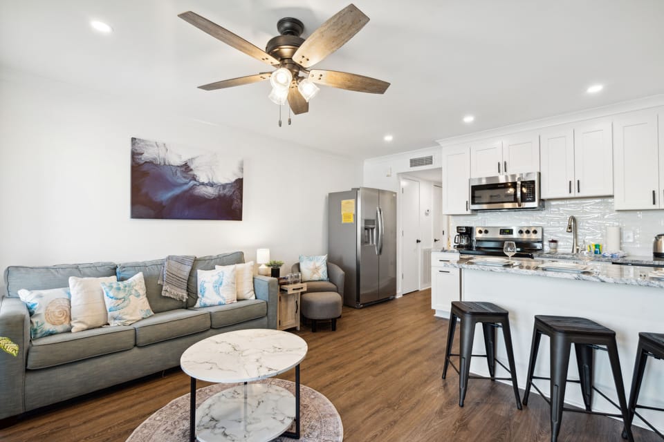 Living Room Area and Kitchen