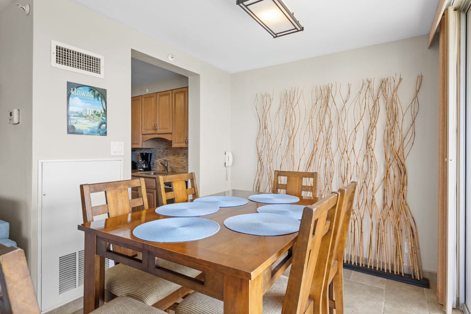 Gather around your dining table for memorable meals with loved ones in this warm, modern space.