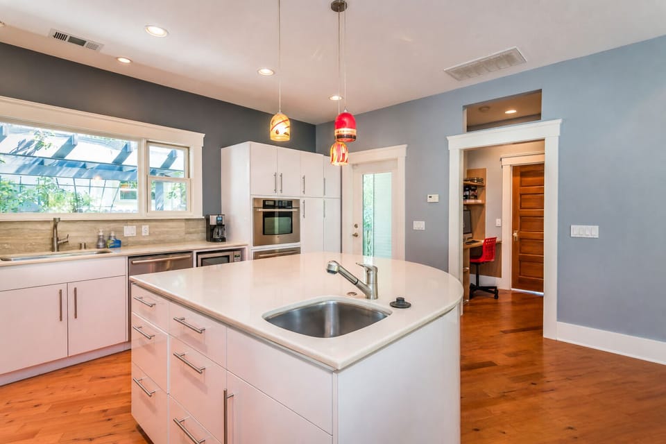 Gather at the island for easy prep and casual conversation