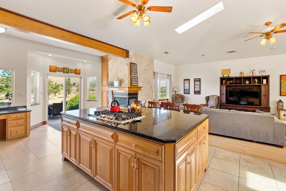 Large Kitchen Island with Built In Gas Range