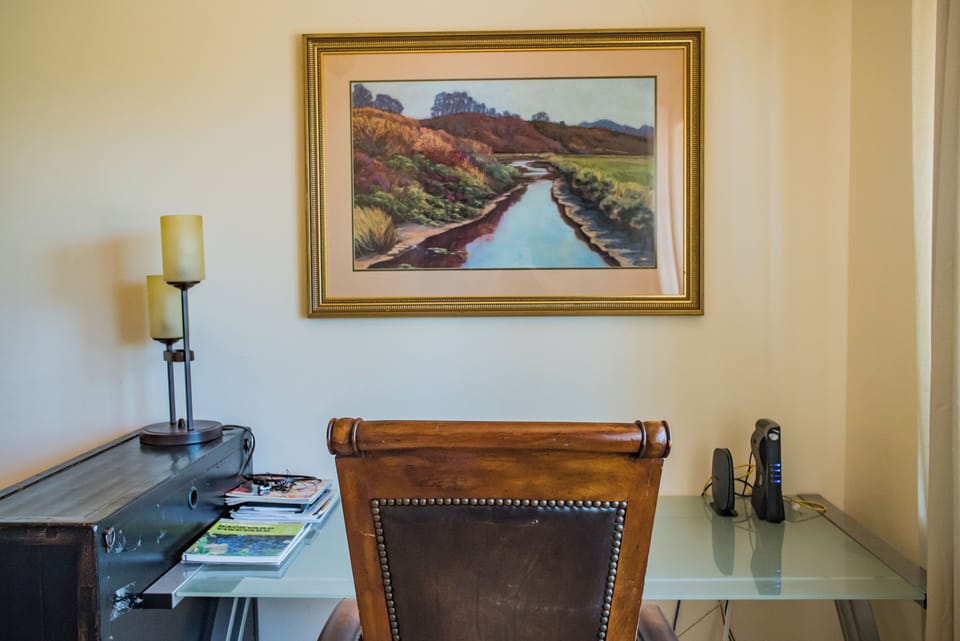 Dedicated workspace for remote work or trip planning.