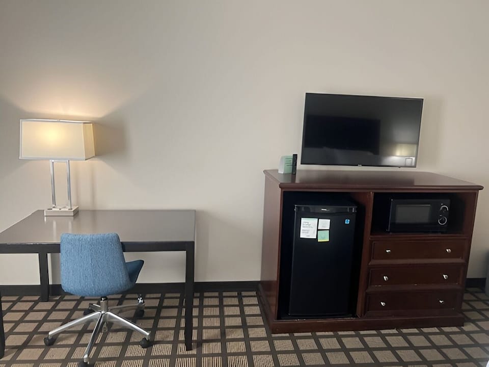Suite, 1 King Bed | Desk, blackout drapes, iron/ironing board, free cribs/infant beds