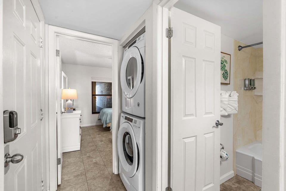 Washer and Dryer conveniently located inside the unit