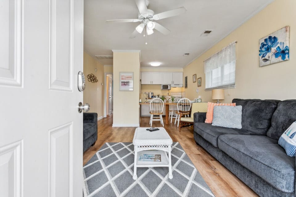 The open style living space ties everyone together, whether you are just relaxing or cooking or anything in between!