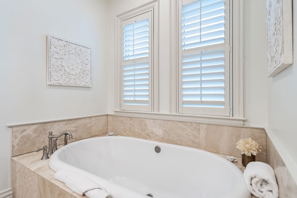 Master Bathroom with Wet Bar, Soaking Tub and Walk In Shower