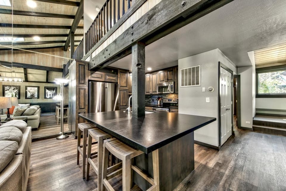 The open concept floor plan was designed with socializing in mind