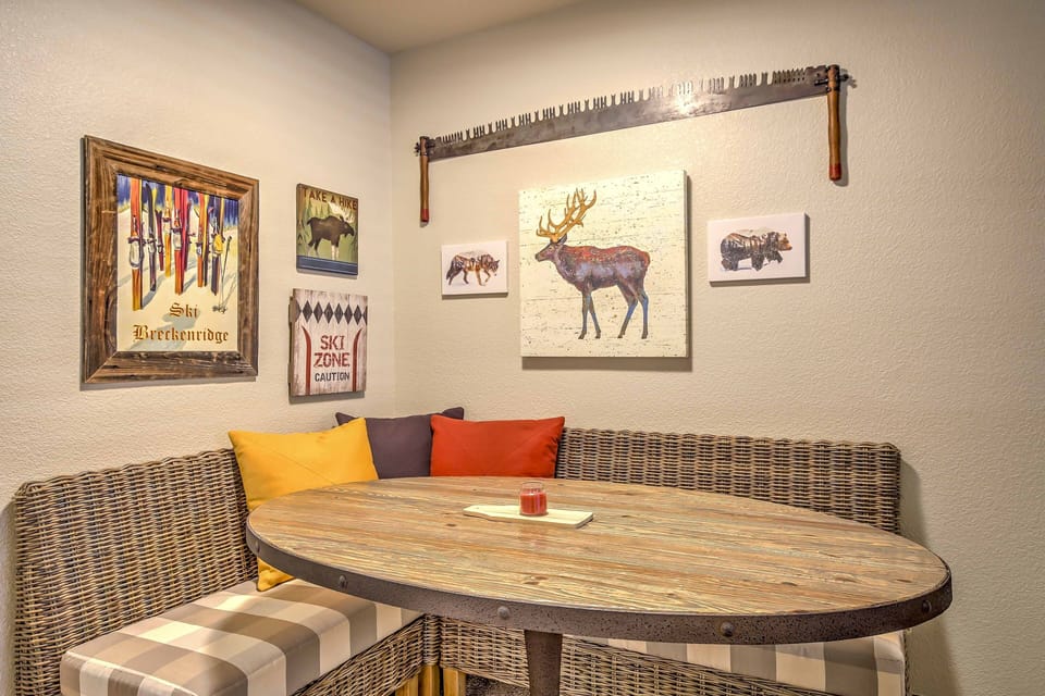 Dining Area | Dishware & Flatware | Gas Fireplace
