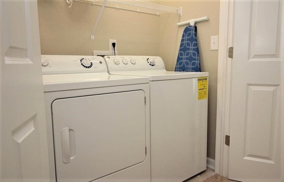 Washer and Dryer Located on the First Level