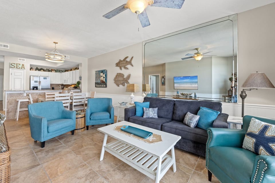 Open Concept - Open concept living room with plenty of seating and a sofa sleeper
