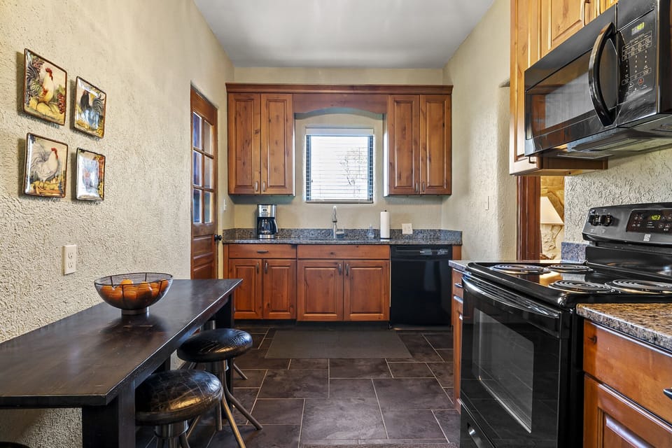 Cottage House has a full size kitchen