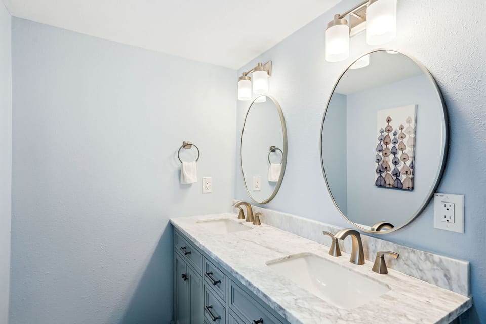 Master bathroom with double sinks