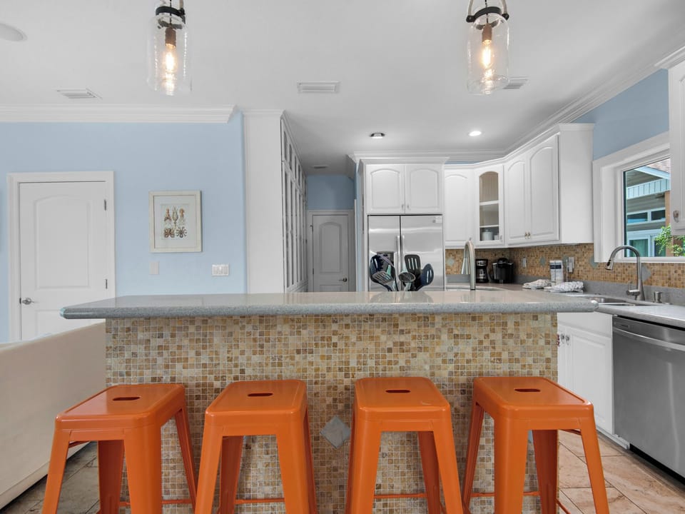 Kitchen with Bar Seating on Main Floor