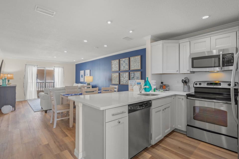 The unit offers an open floor plan