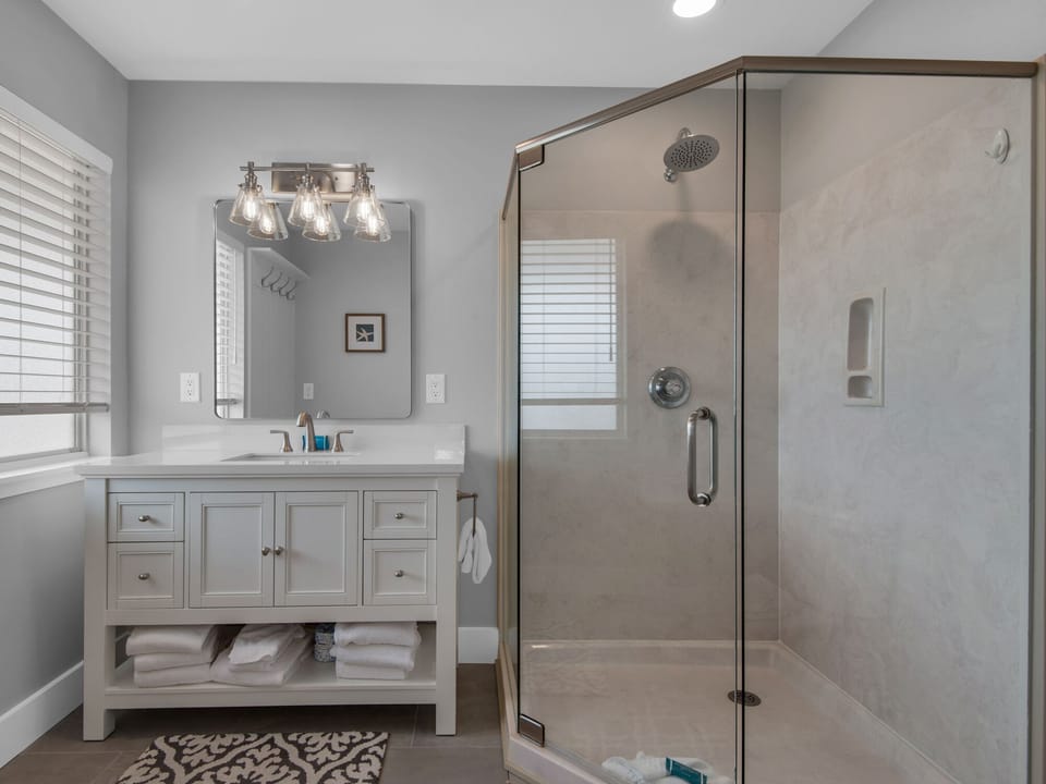 Bathroom 1 with walk-in shower