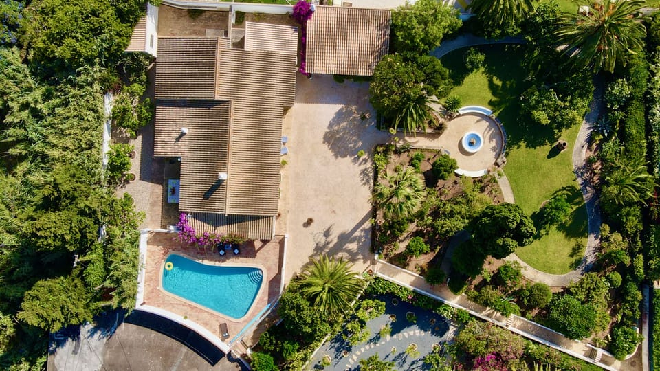 Casa da Figueira has a large heated pool and tropical gardens. Super private. 