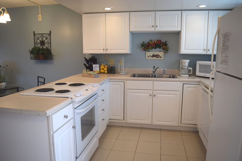 Open kitchen with everything within reach.