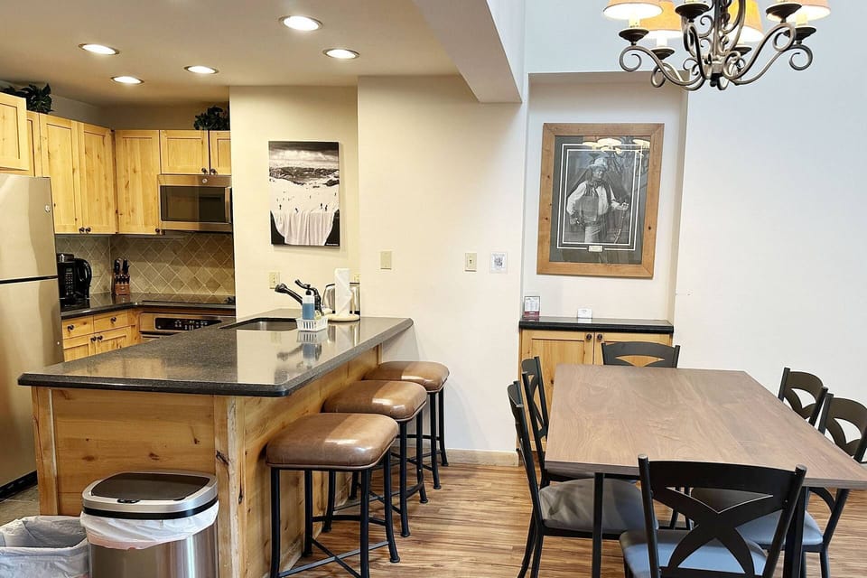 Our dining area is spacious enough to host your entire group for holiday meals, big brunches, or an evening of board game competition.