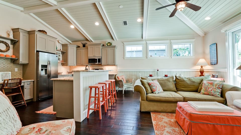 Open concept kitchen and living room