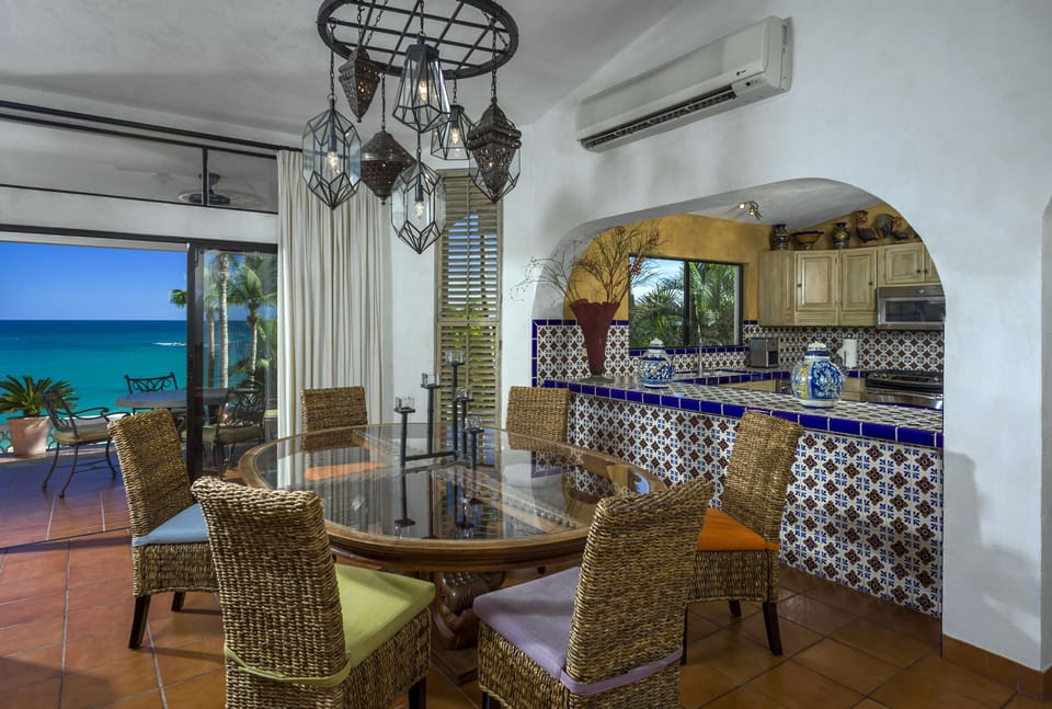 Unique to Villa Pacifica-Palmilla, take a second to appreciate the craftsmanship of the intricate chandelier