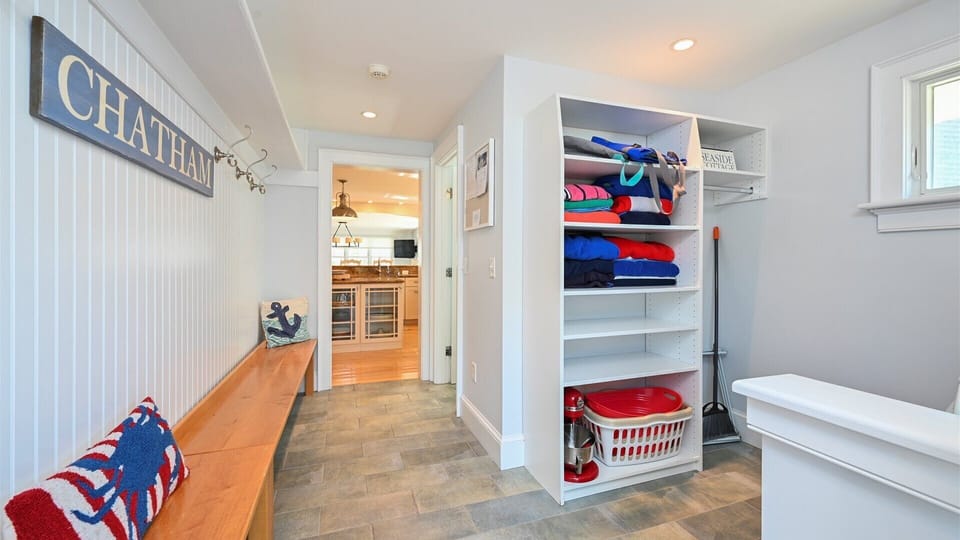 Deconstructed "mudroom" with storage, laundry, half bathroom and proximity to kitchen - 201 Main Street Chatham Cape Cod - Sandpiper - NEVR
