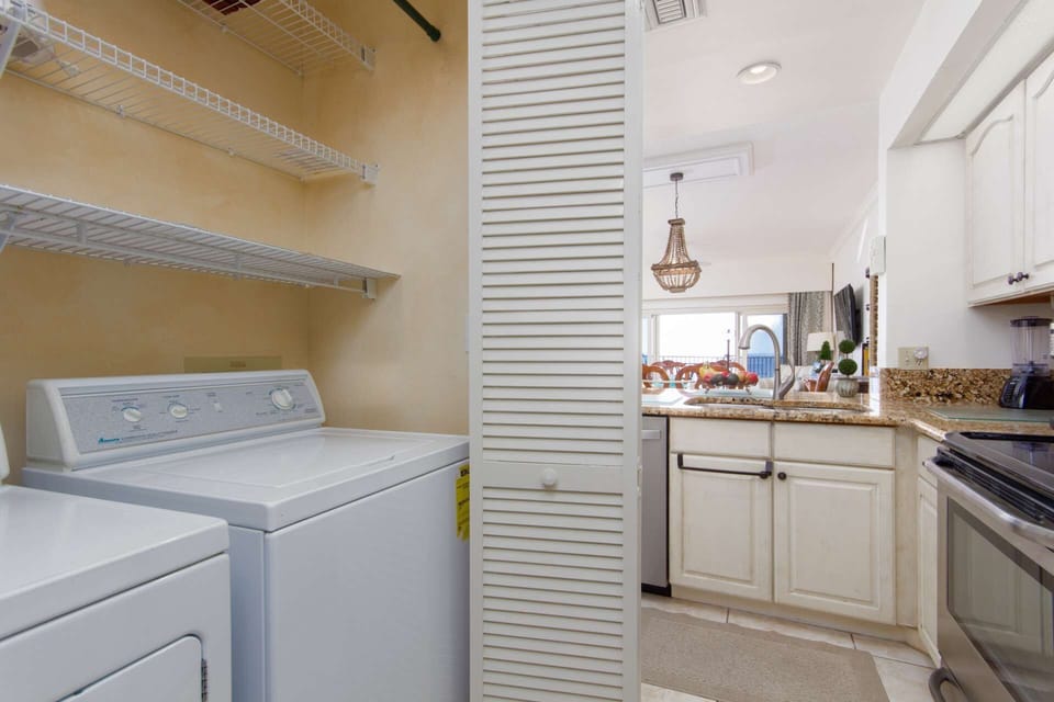 Full size washer and dryer in the unit