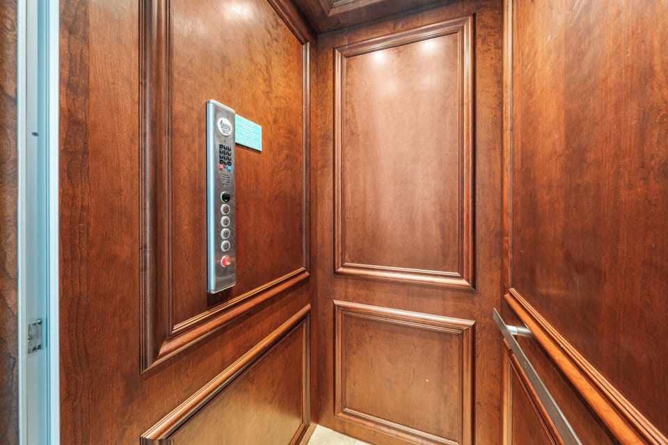 Private Elevator Serves all Three Floors