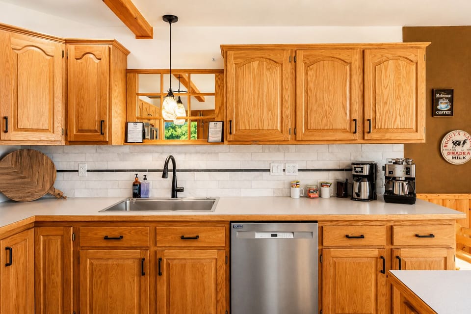 Full Kitchen includes gas range, large island with stools and everything you need to prepare home cooked meals for the group (2)