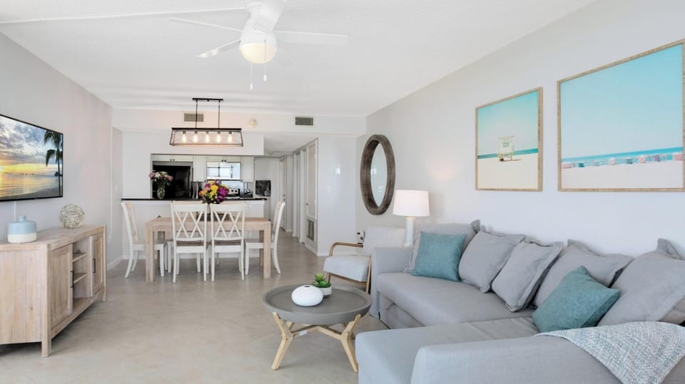 Gather, dine, and unwind in this open, beach-inspired space