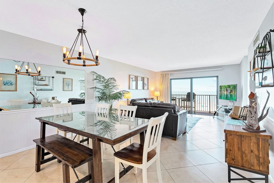 Open-concept dining and living space designed for relaxation