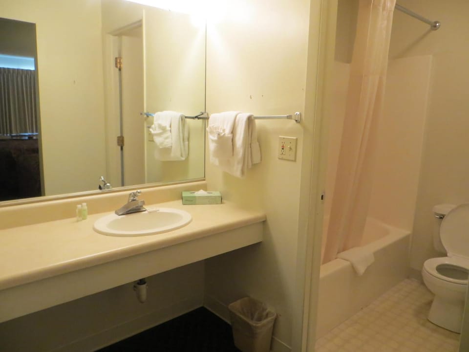 Shower, free toiletries, towels