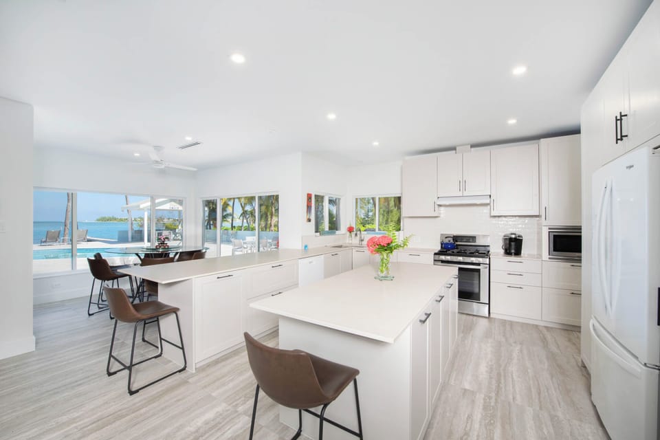 Modern kitchen with kitchen island.