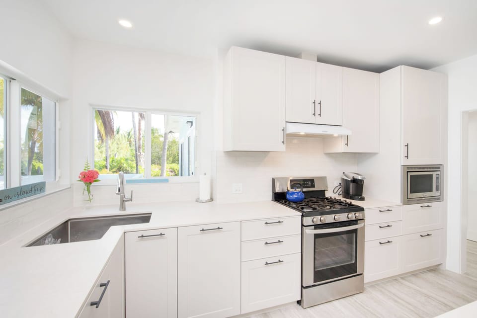 Full kitchen with modern appliances. All cookware, flatware, glassware, and cutlery is provided. 