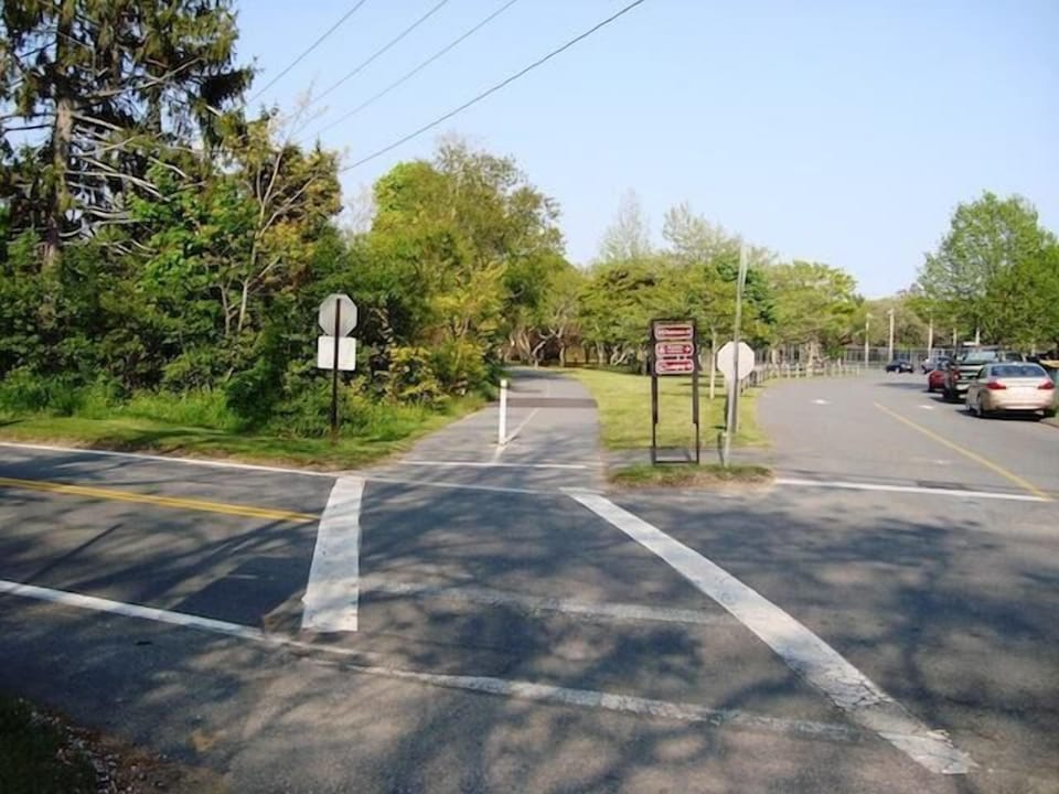 The bike path is nearby