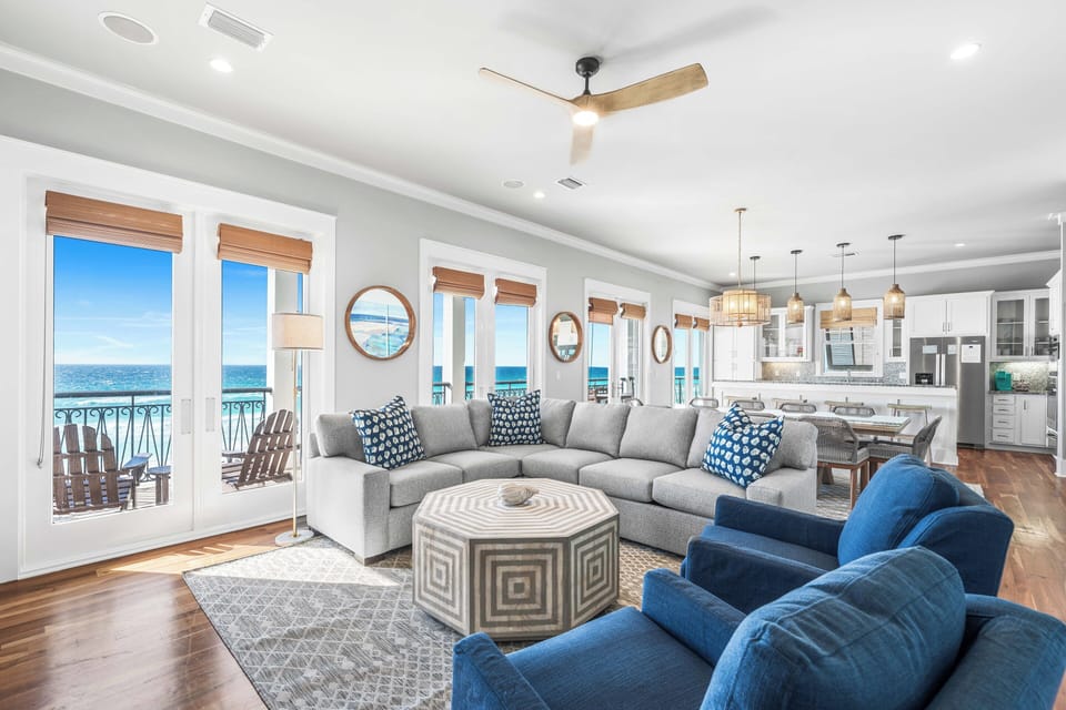 2nd Floor Living Area with Kitchen. Amazing Beach Views!