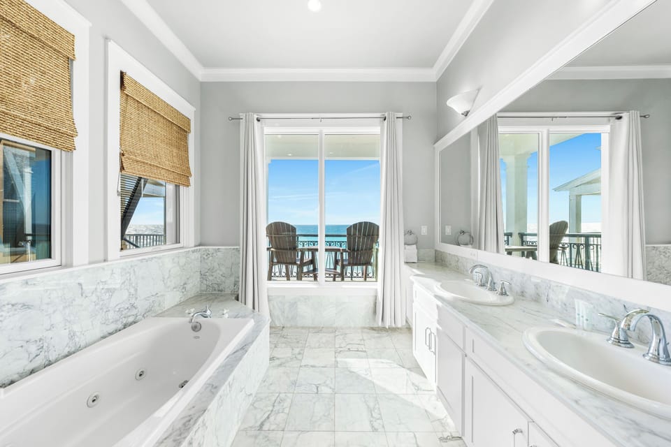 Primary Bathroom with Soaking Tub and Walk-In Shower
