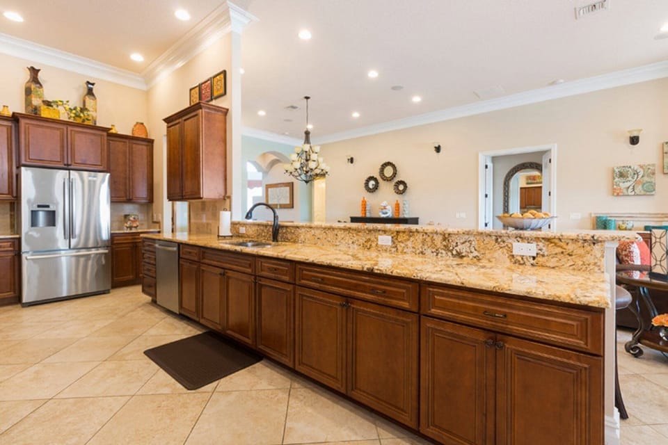 There is plenty of room to preapre snacks, drinks and desserts in your open kitchen