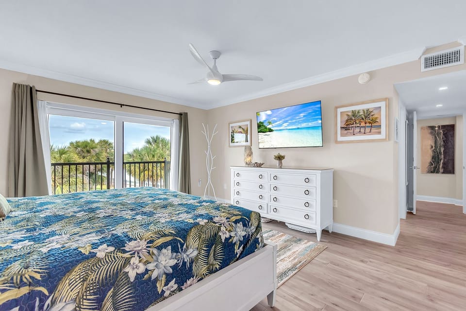 Master Bedroom with King Bed and TV