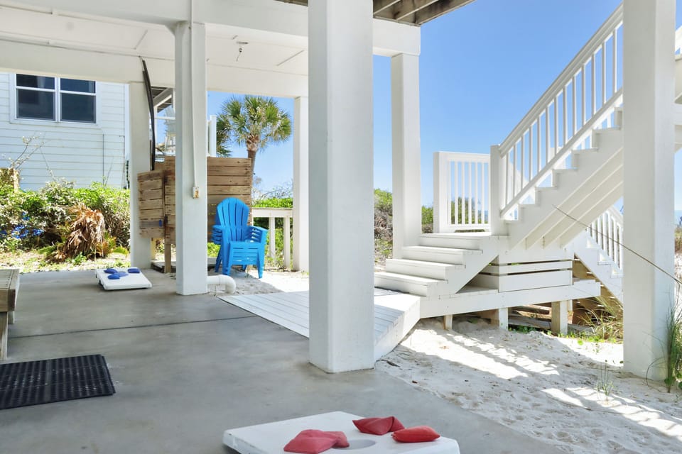 Corn Hole and Outdoor Shower